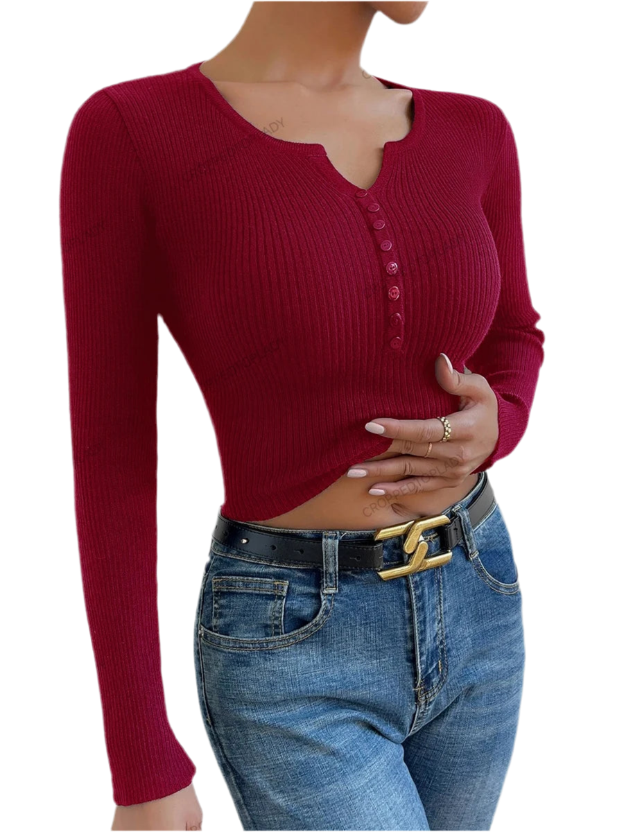 pull manches longues en tricot.